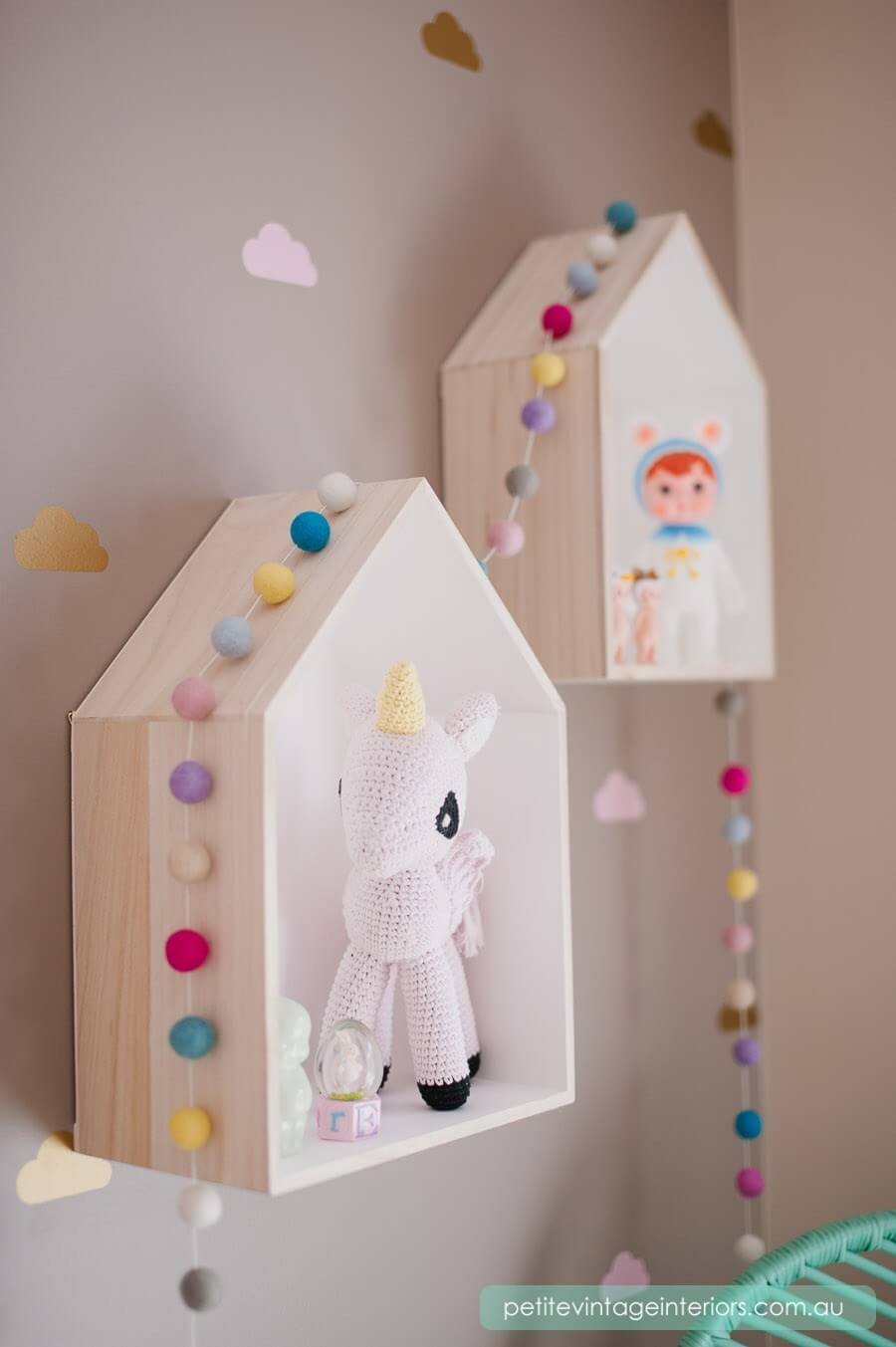 Floating House Shelves for Little Friends