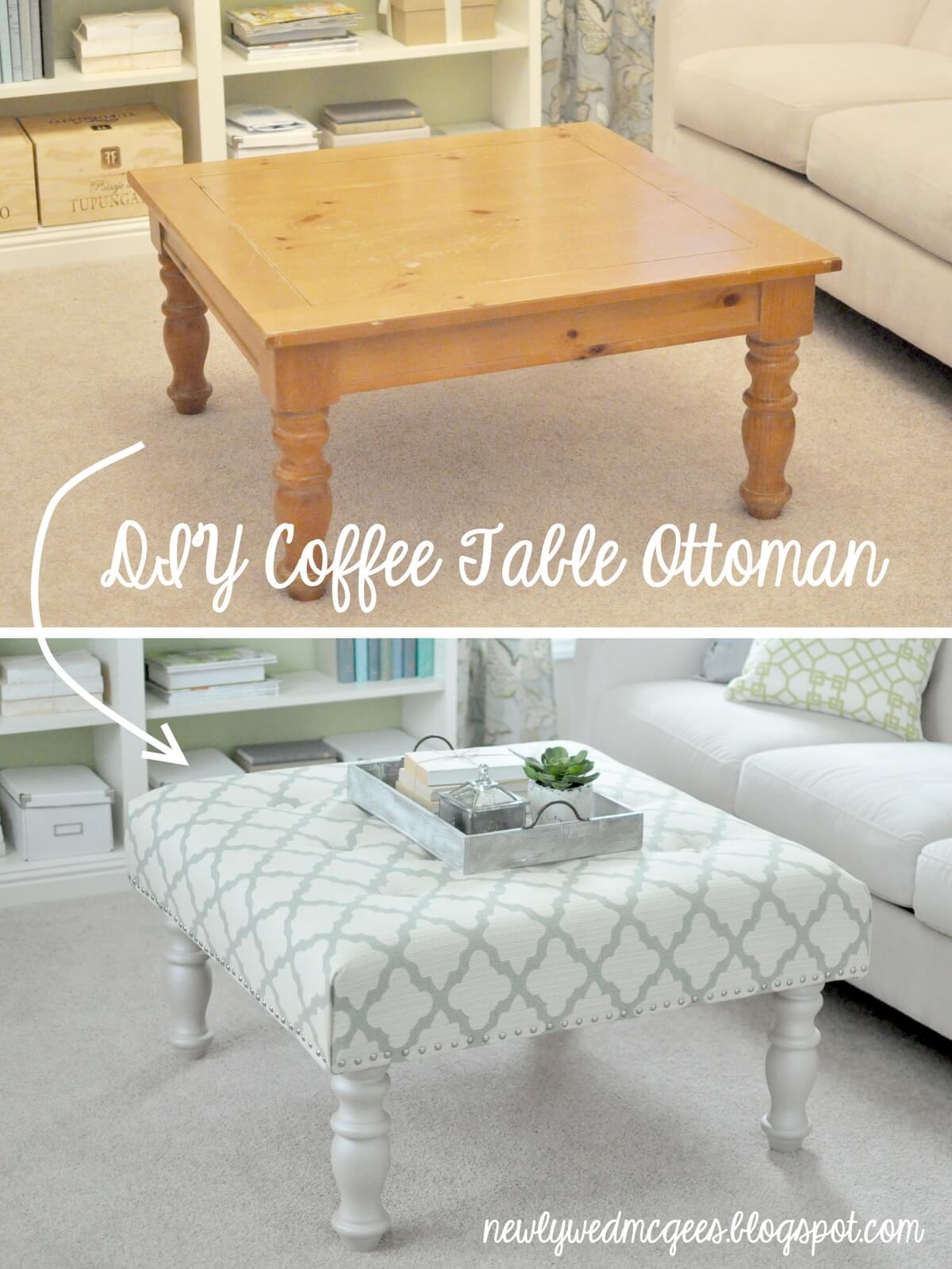 Upholster a Coffee Table Ottoman