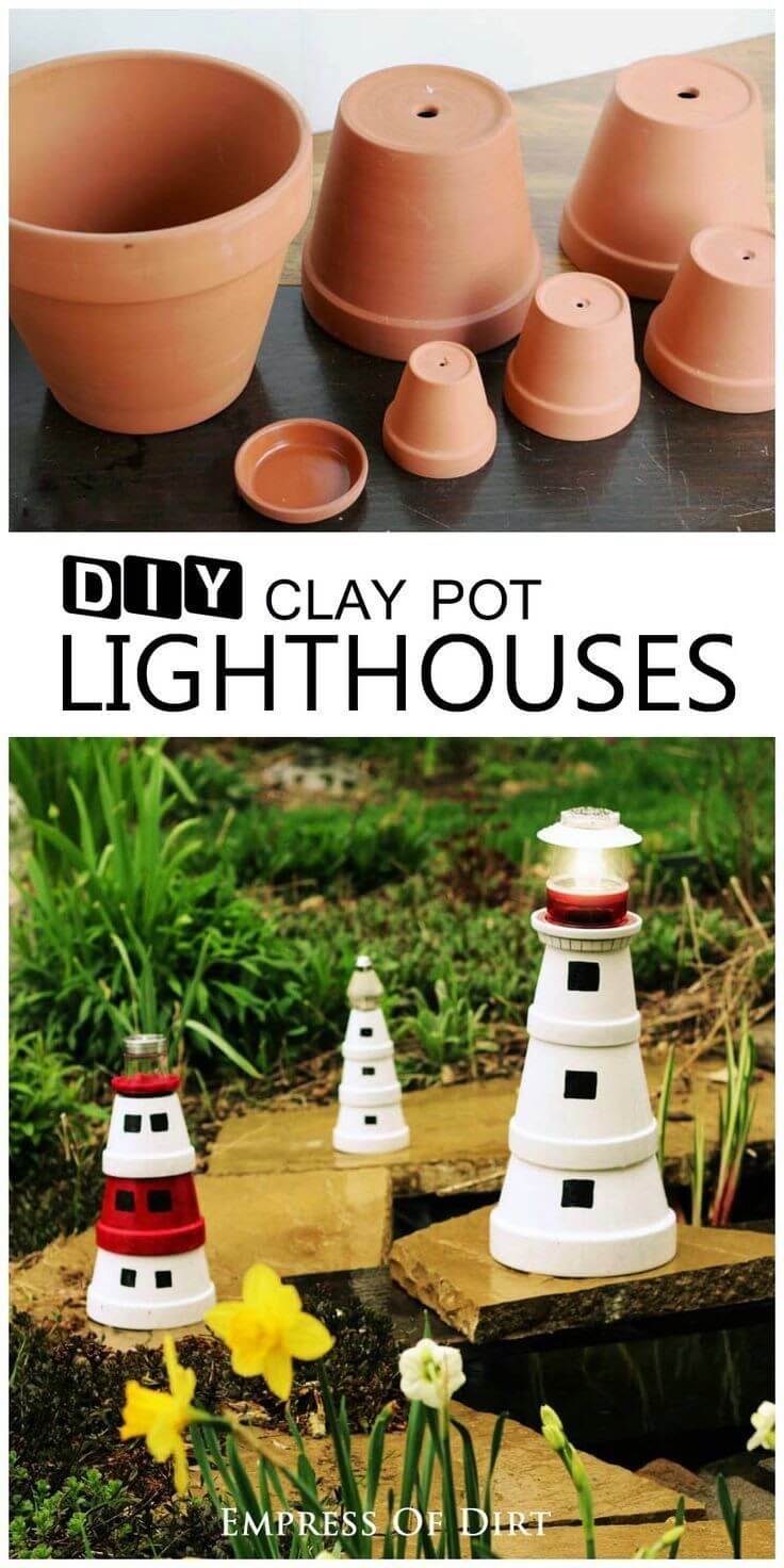 Lighthouses Made From Clay Pots Homebnc