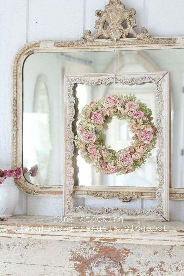 Arrangement of Roses, Frames, and Mirrors