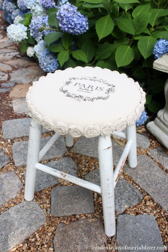 DIY Shabby Chic Furniture Idea with Rosettes