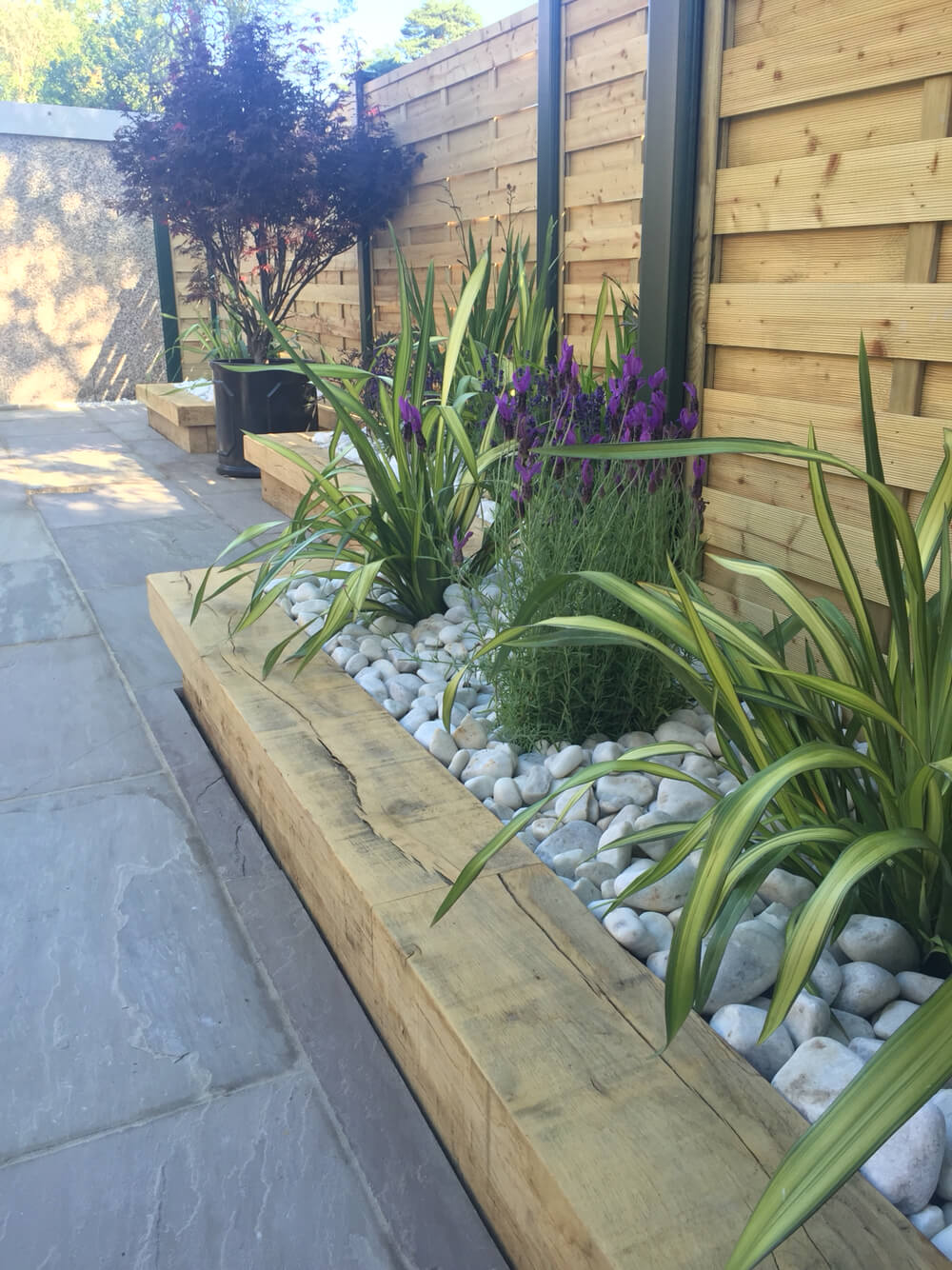 wood landscape edging