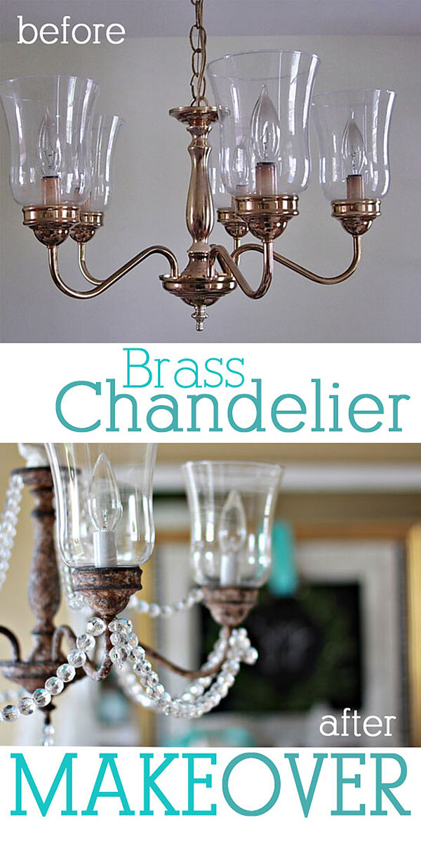 Dress Up a Reclaimed Brass Chandelier