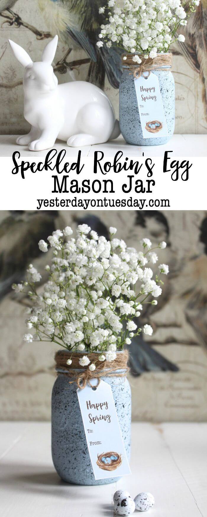 Mason Jars Speckled Like Robin’s Eggs