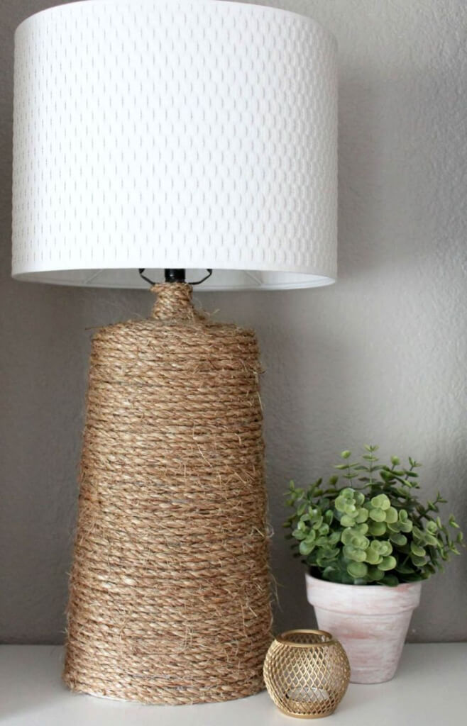 Wrap a Lamp with Rustic Rope