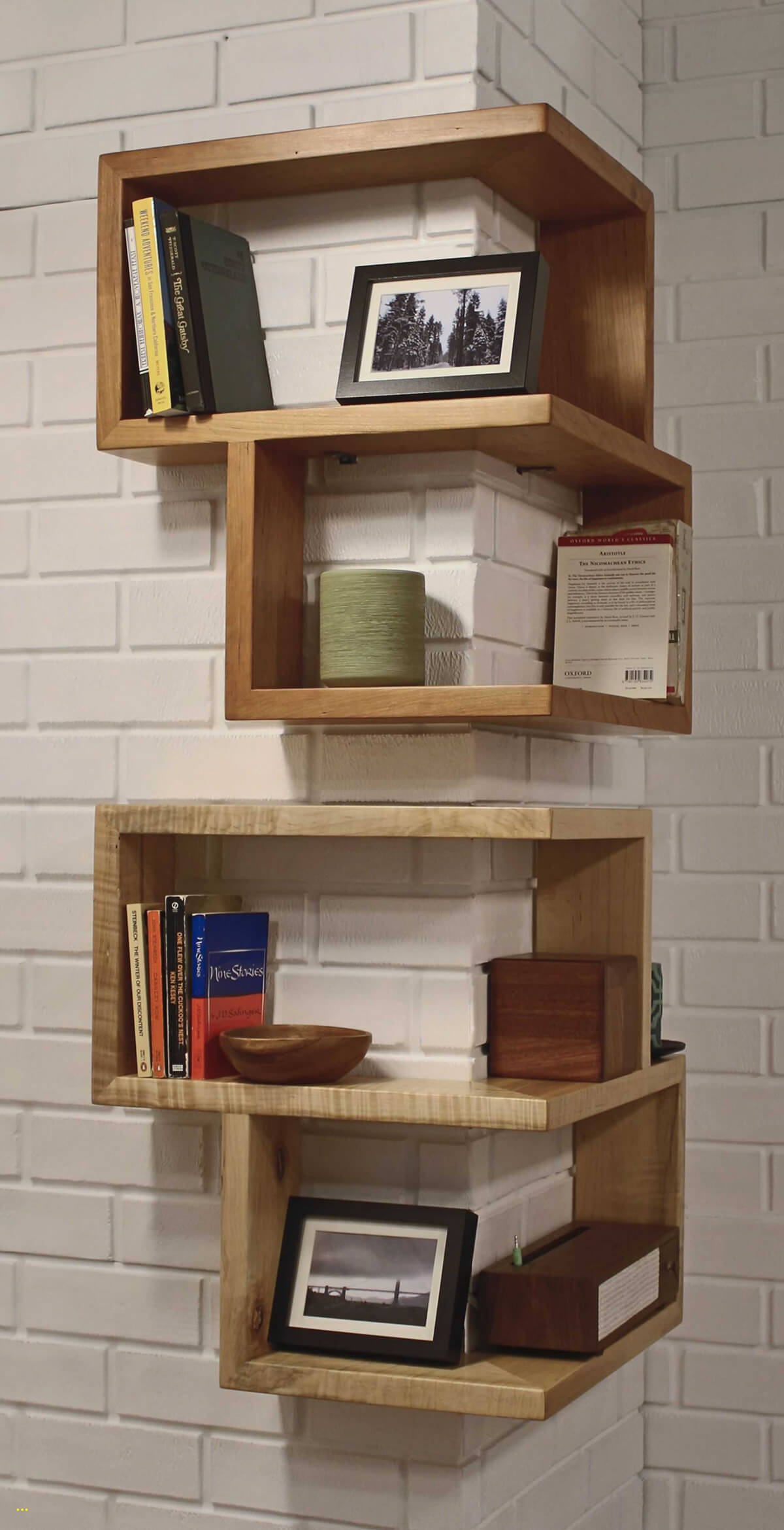 Modern Cube Wall Shelves on a Corner