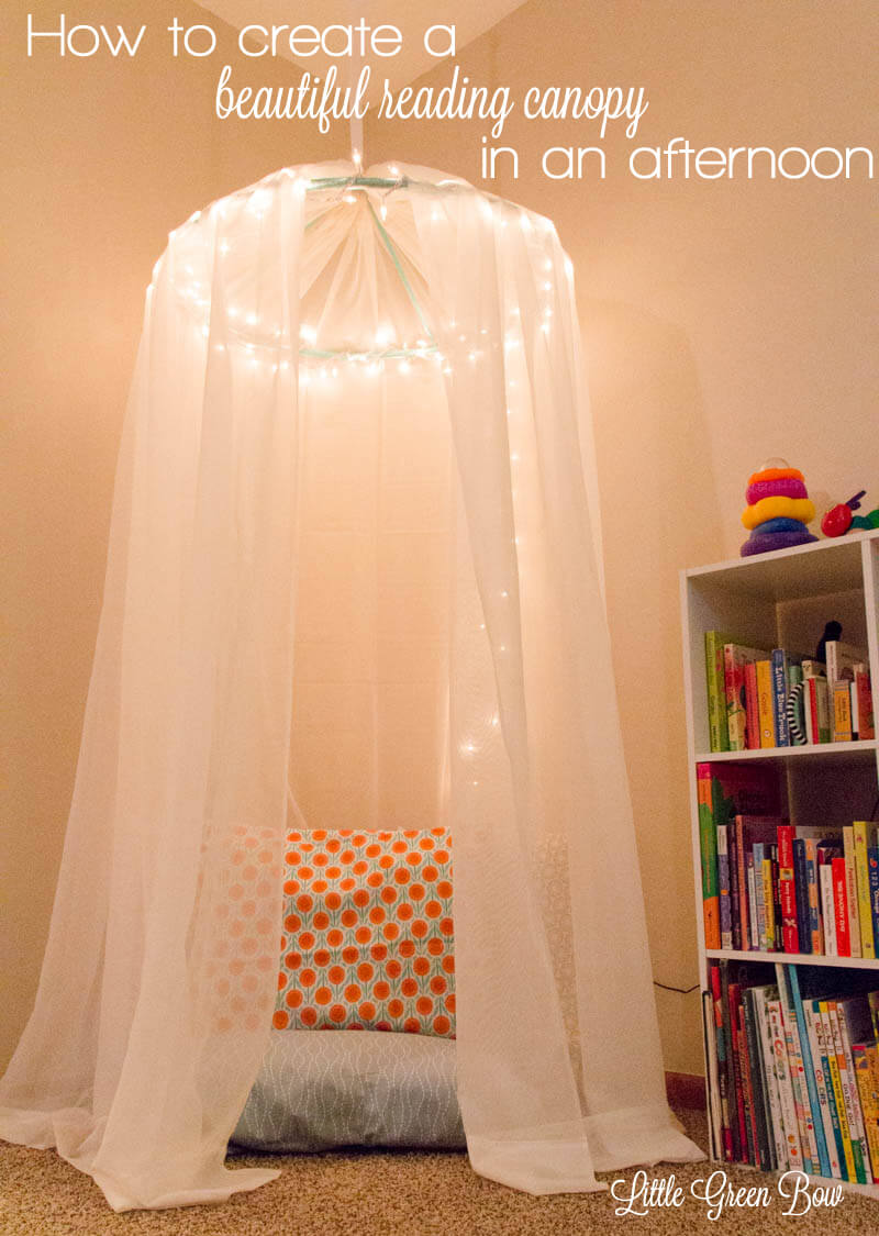 Floating Reading Canopy over a Beanbag