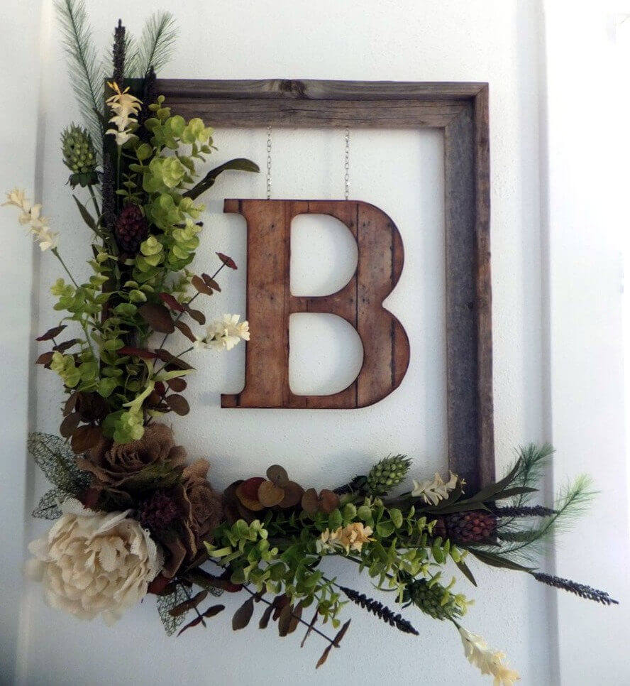 Initial Letters with Silk Greenery Garland