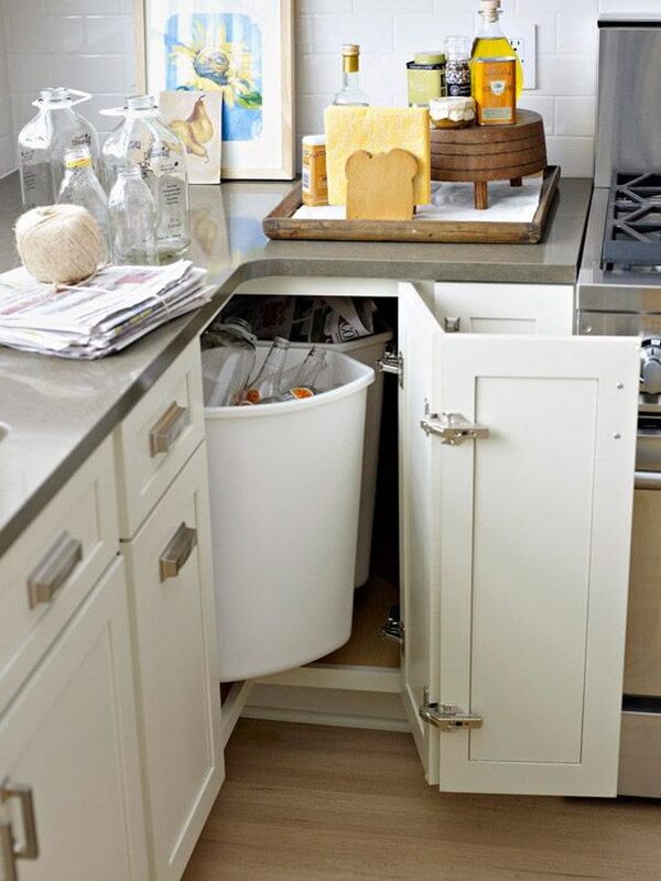 Put Trash Bins Under the Cabinets