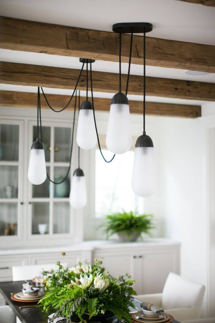 Country Cottage Style Kitchen Decor Idea with Pretty Lighting