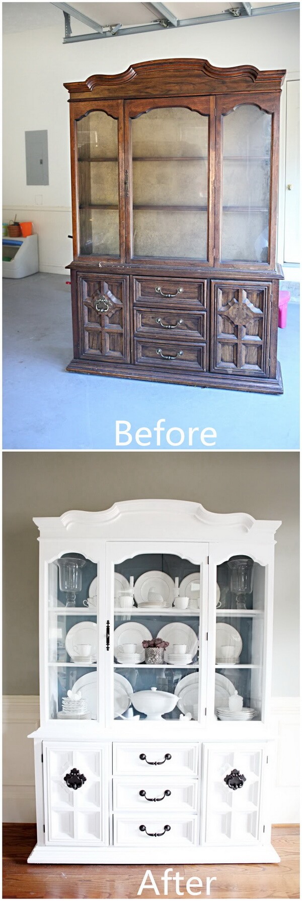 Give an Old China Closet a Coat of White Paint