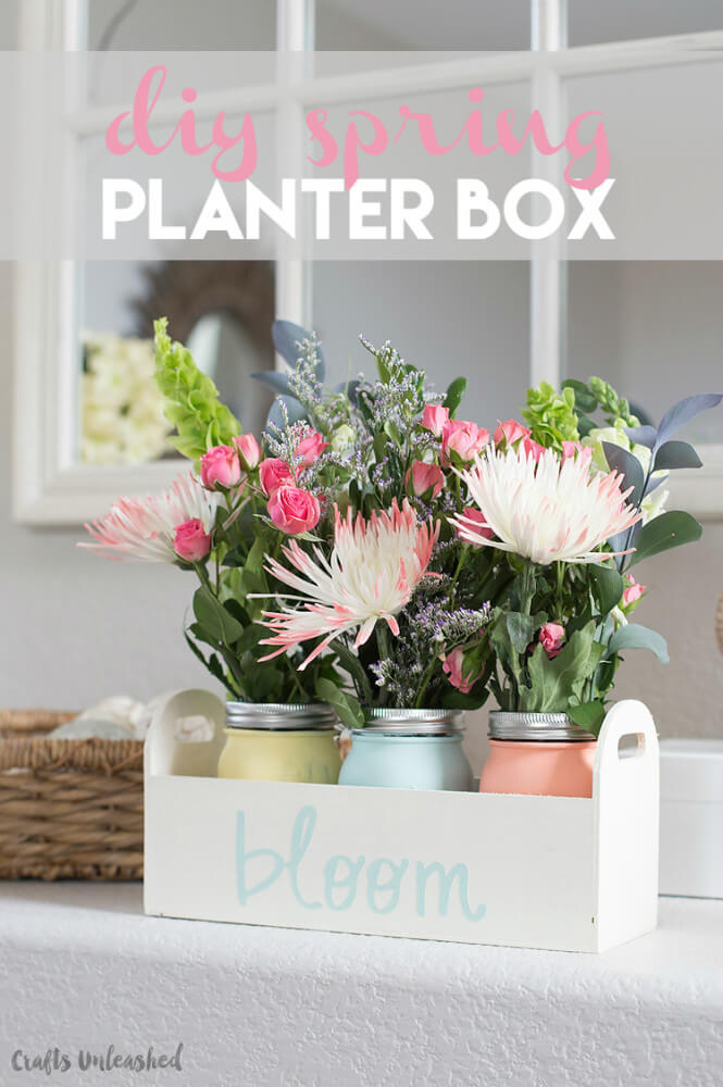 Pastel Mason Jars in a Wooden Tray