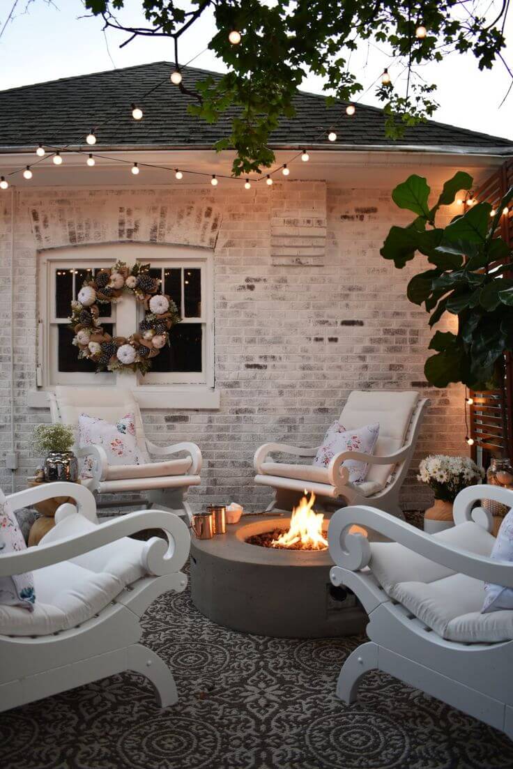 Comfy Lounge Chairs Around a Fire Pit