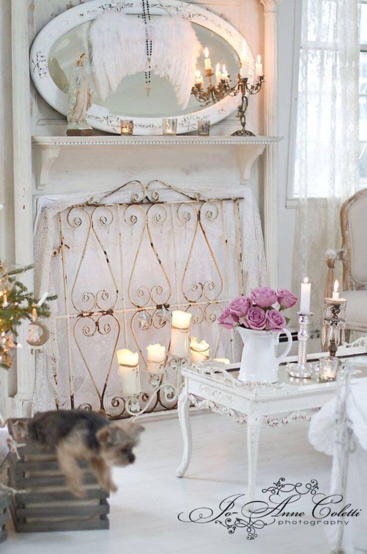 Mantel Mirror with Angelic Wings