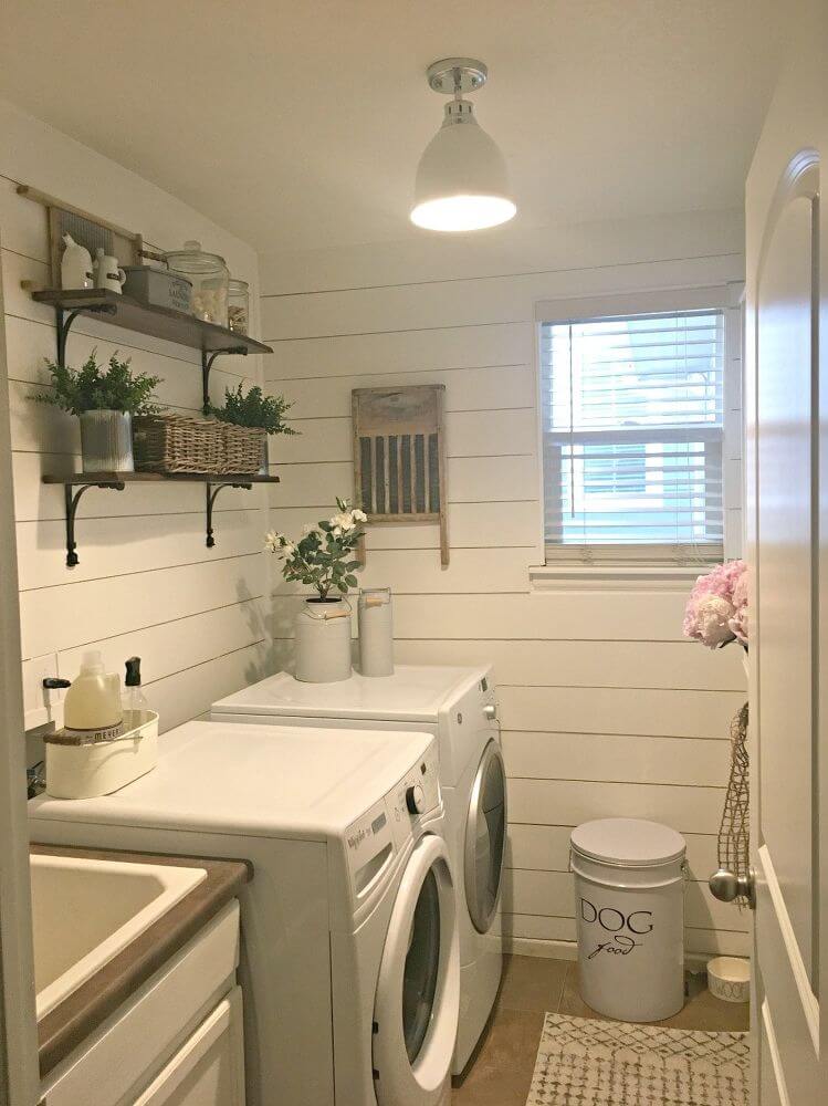 White On White Laundry Room
