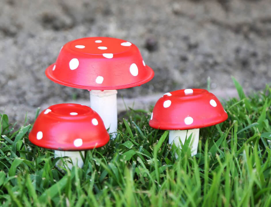 Garden Art DIY Project with Toadstools