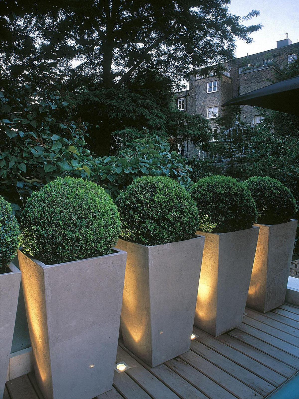 Small Uplights Between the Planters