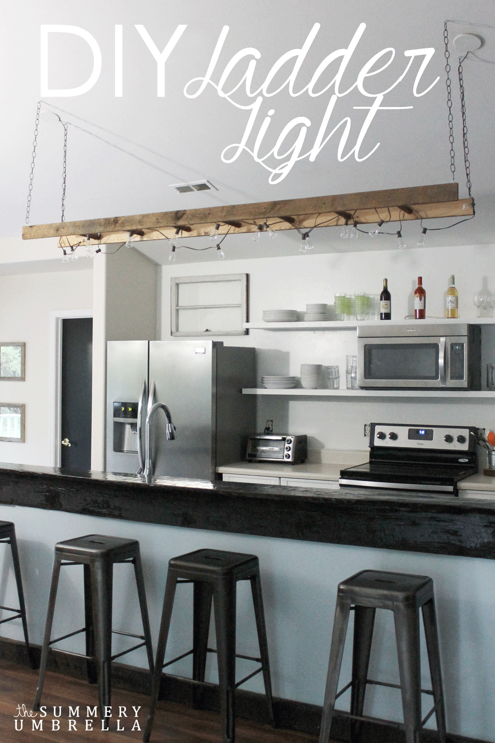 Make a Ladder into Hanging Lighting