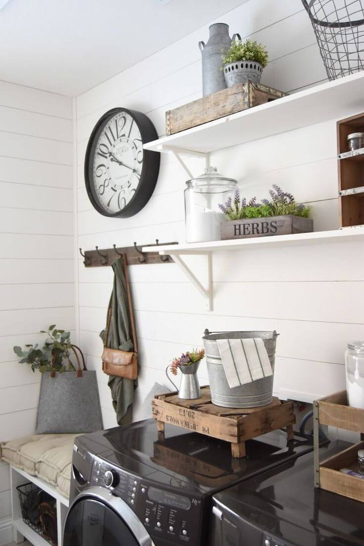 Organized Laundry Room with Charming Accents