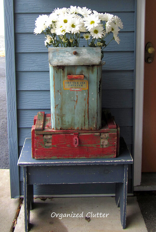 Upcycled Containers met Witte Madeliefjes