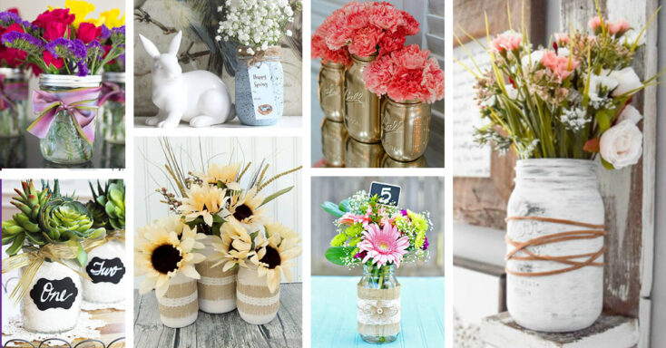 Featured image for 40+ DIY Mason Jar Flower Arrangements for a Cute and Inexpensive Home Decor Upgrade