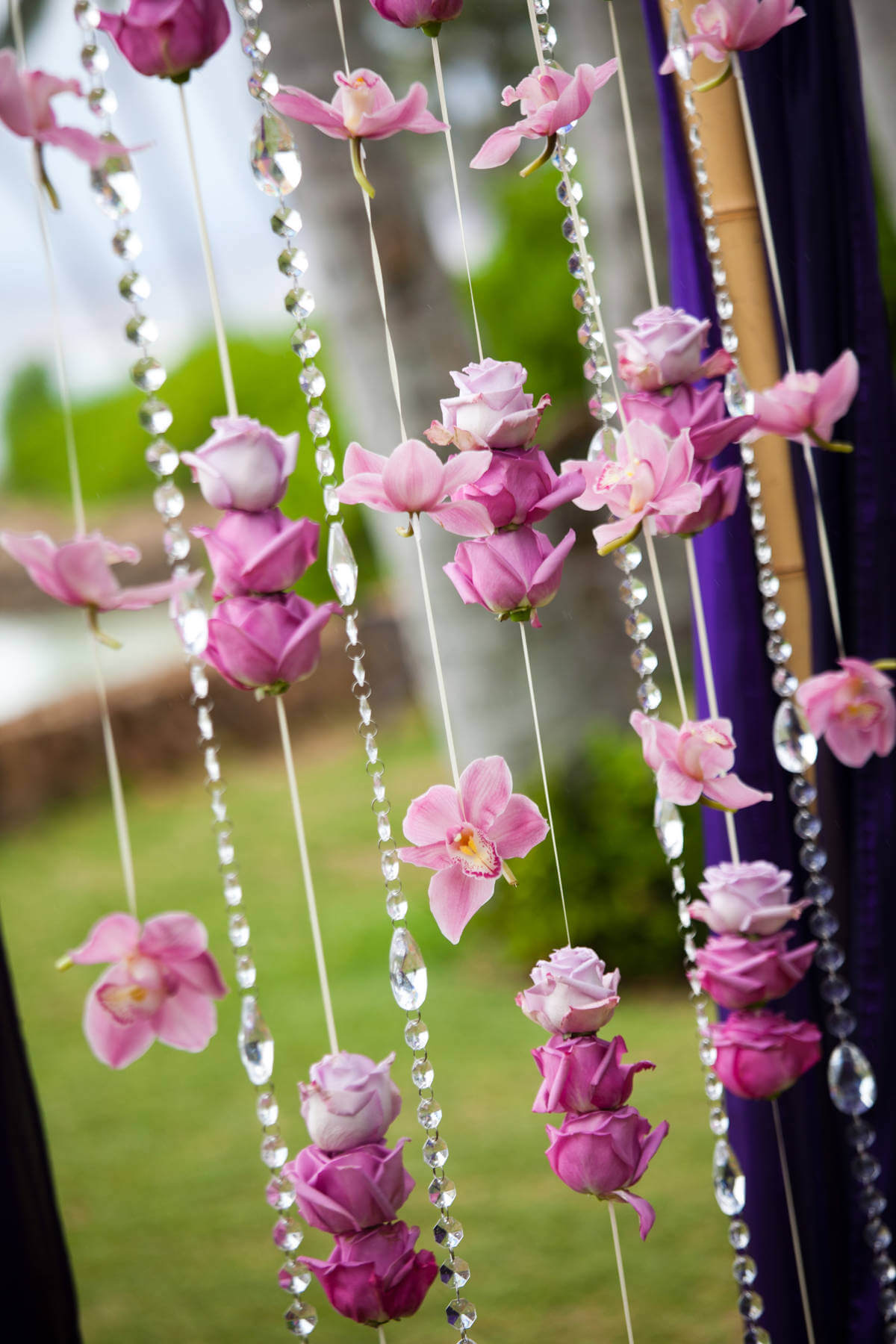 Dainty Beaded Floral Window or Doorframe Decor