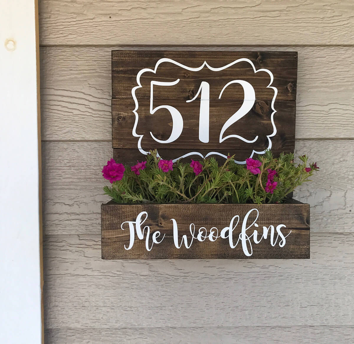 Cute Planter Box with House Numbers