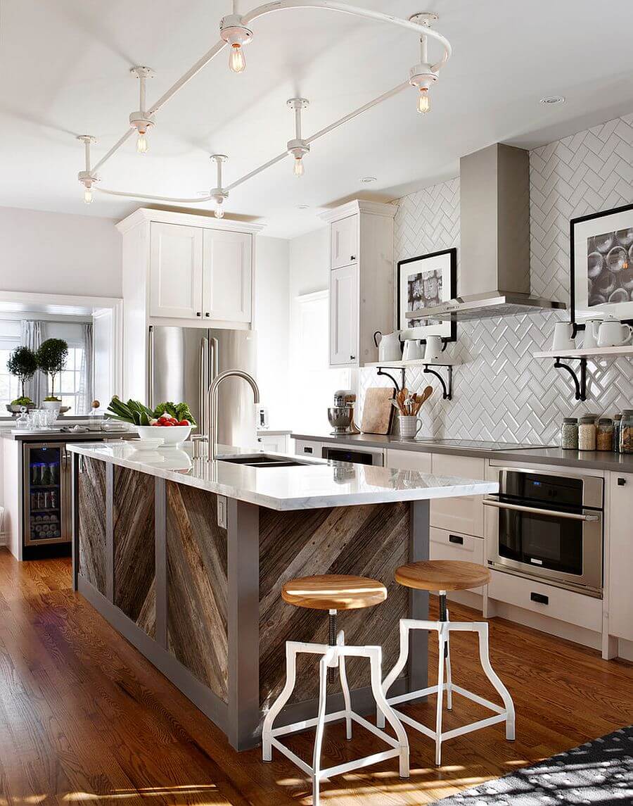 Kitchen Island with Sink and Barn-Style Base