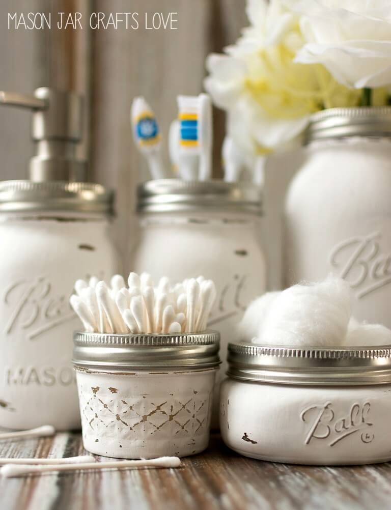  Mason Jar Bathroom Storage Idea