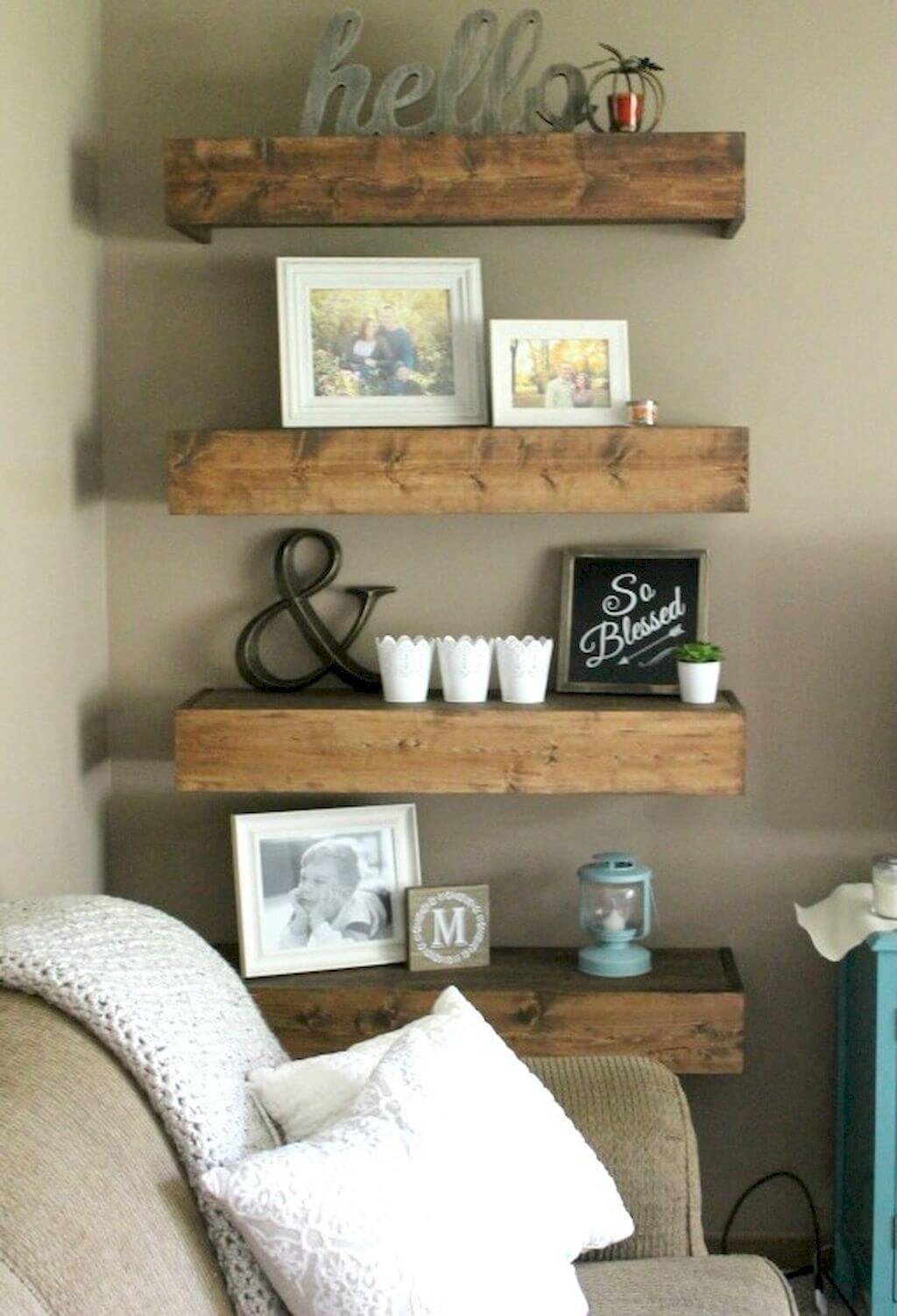 Farmhouse Living Room Wall Shelf Decor Ideas / 26 Best Farmhouse Shelf ...