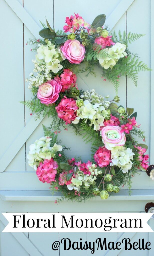 DIY Door or Wall Hanging Floral Monogram