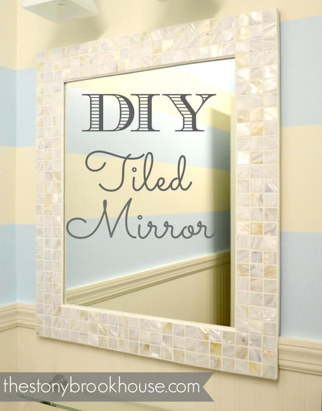 Pretty DIY Tiled Wall Mirror