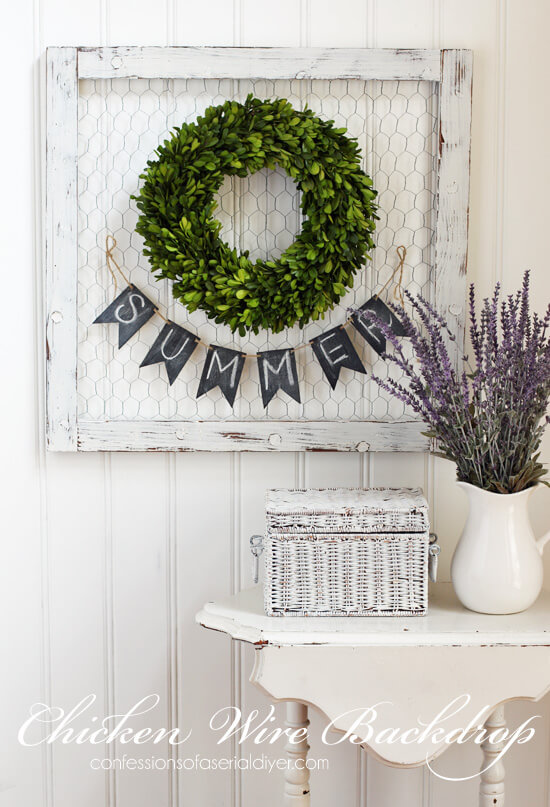 Framed Sign with Wreath and Banner