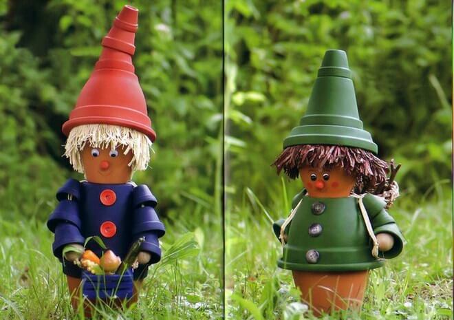 The Wee People Dressed in Colored Pots