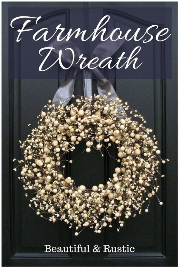 Full Round Wreath with White Berries