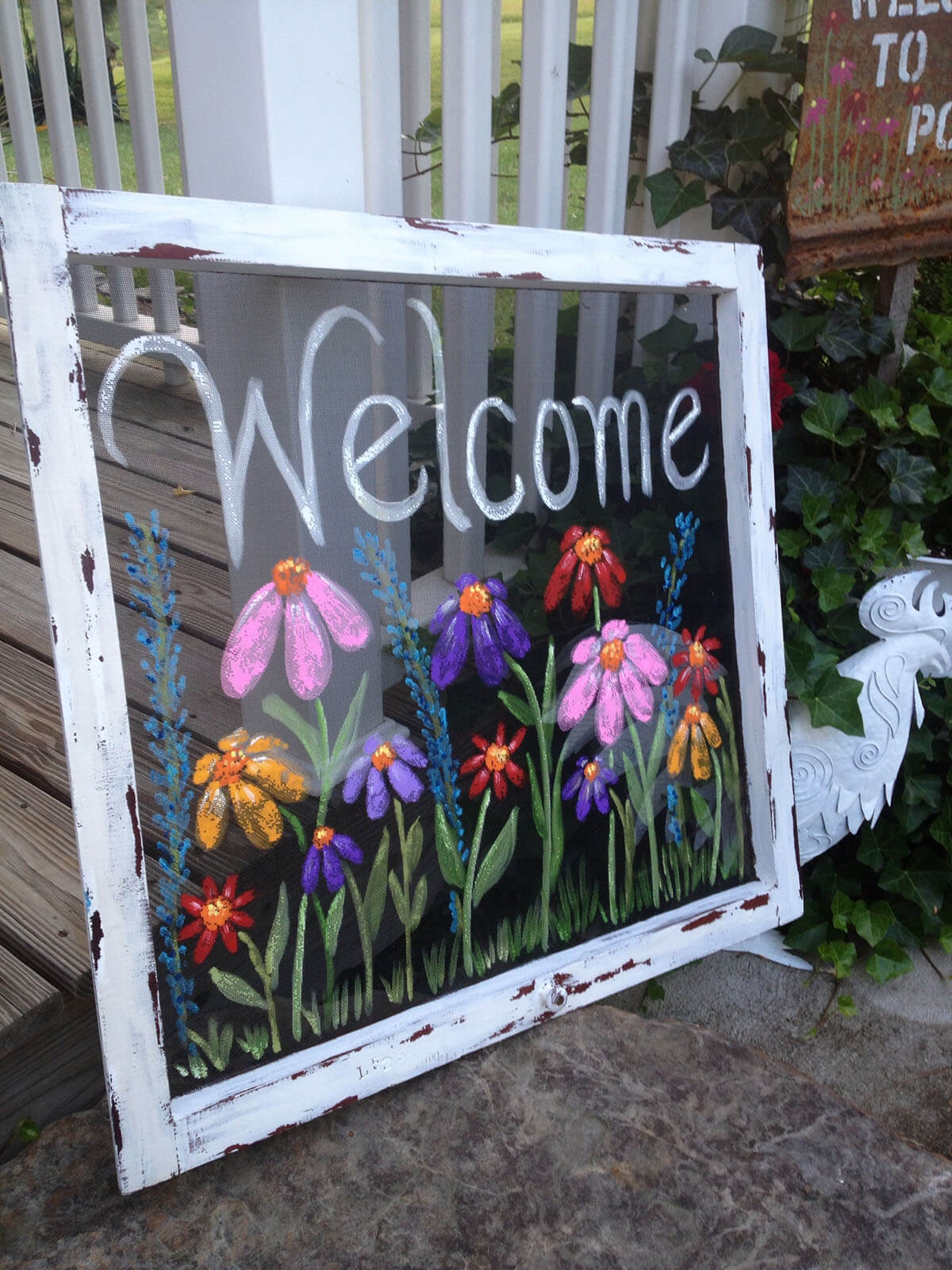 Beautiful Hand Painted Sign on a Screen
