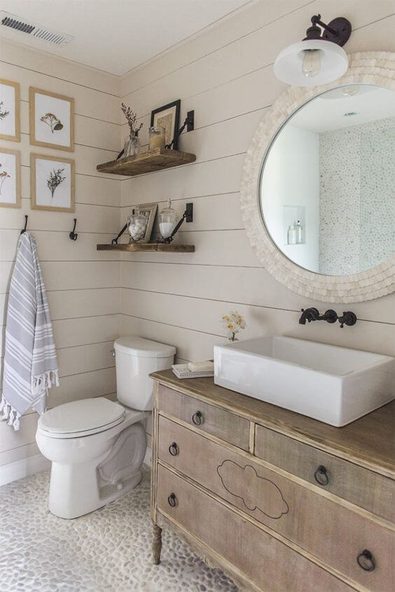 Charming Bathroom With Shiplap Paneling