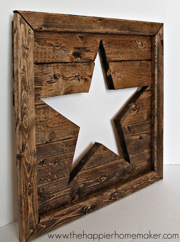 Rustic Cutout Wood Star Art