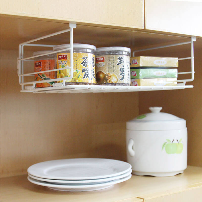 White Wire Hanging Shelf Under the Cabinets