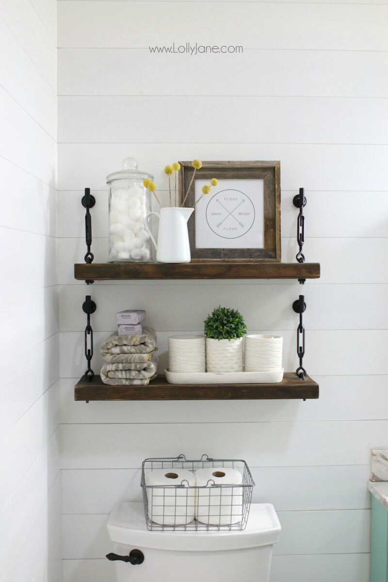 hanging shelf bathroom