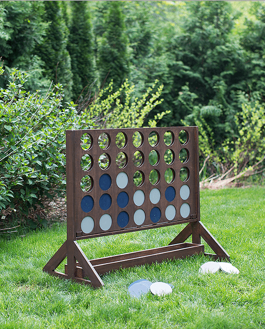 A Wooden, Life-Sized Connect Four Board