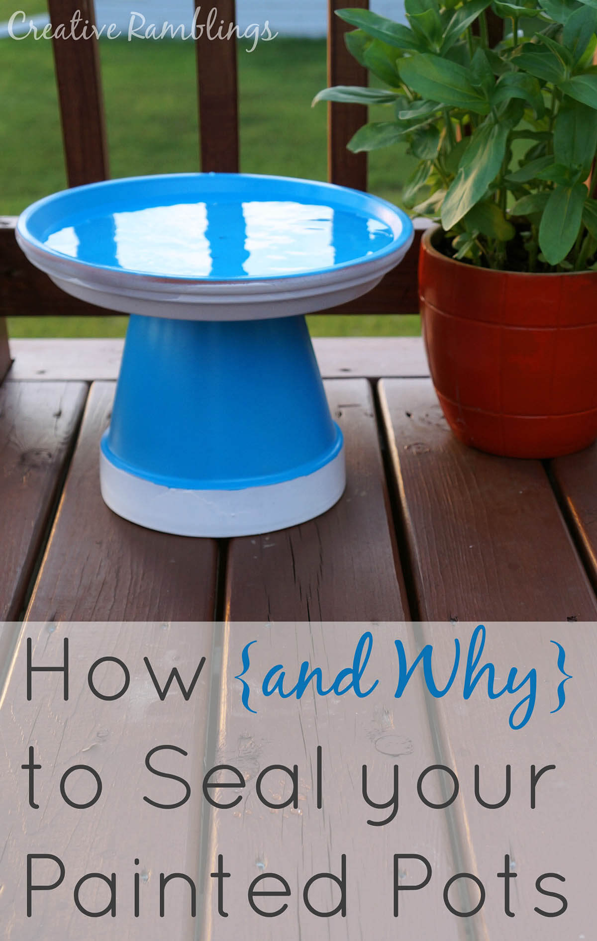 Easy DIY Bird Bath with Turned Over Pots