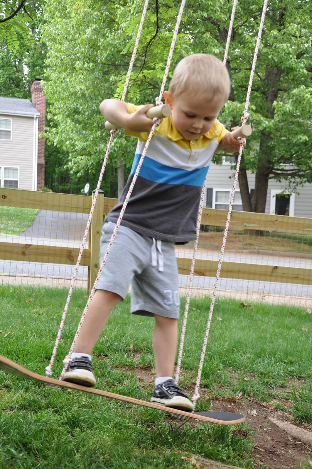 A Skateboard Swing with Handles for Safety