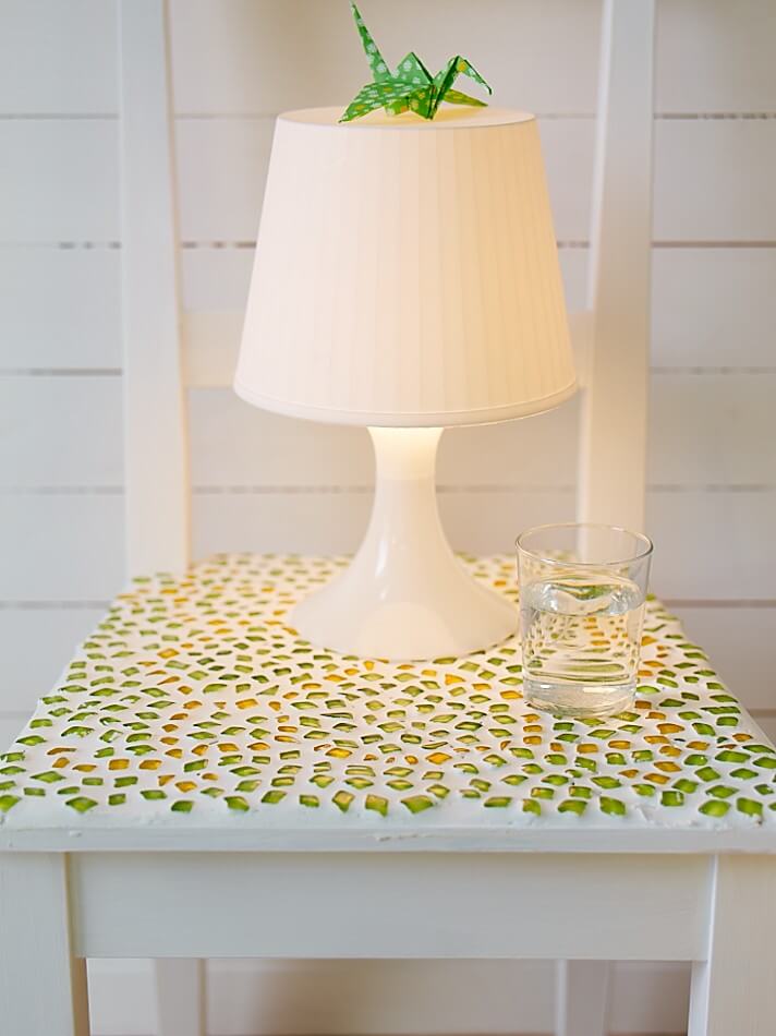 DIY Mosaic Crafts Project with Green Glass