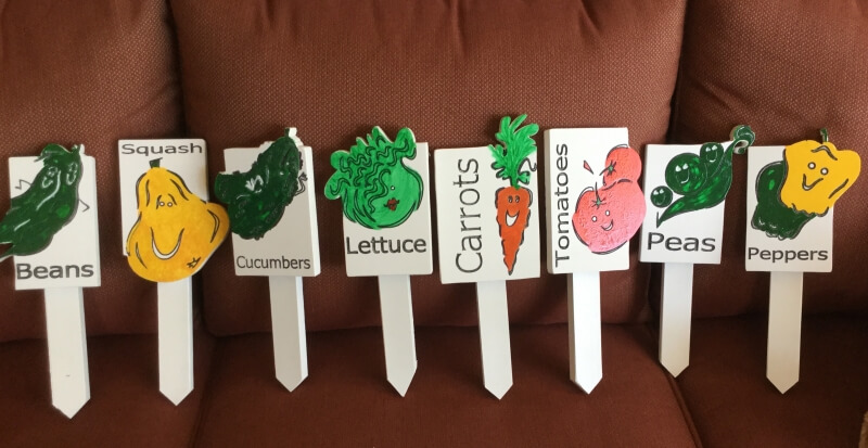 Charming Veggie Face Garden Stakes