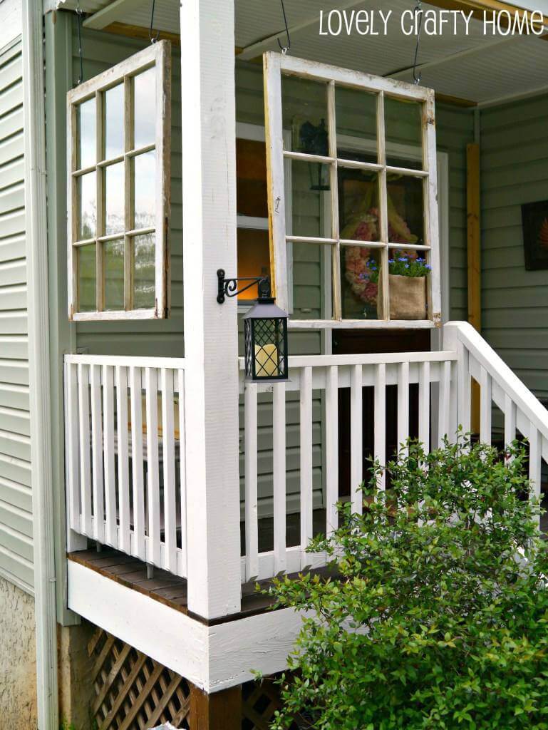 Hang Window Frames on the Front Porch