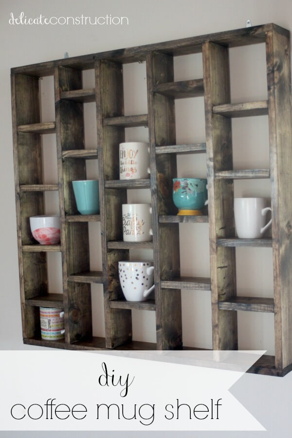 coffee cup display shelf