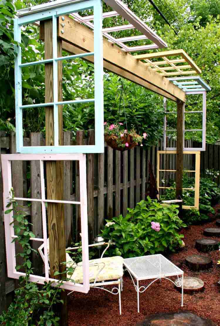 Decorate an Arbor with Window Frames