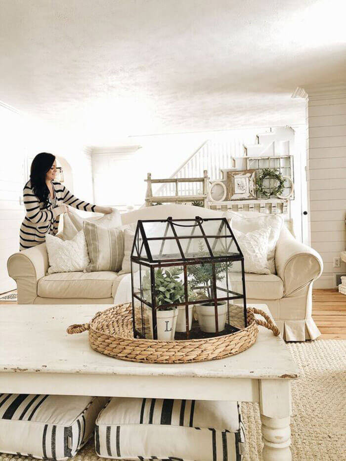 House Shaped Lantern as an Indoor Greenhouse