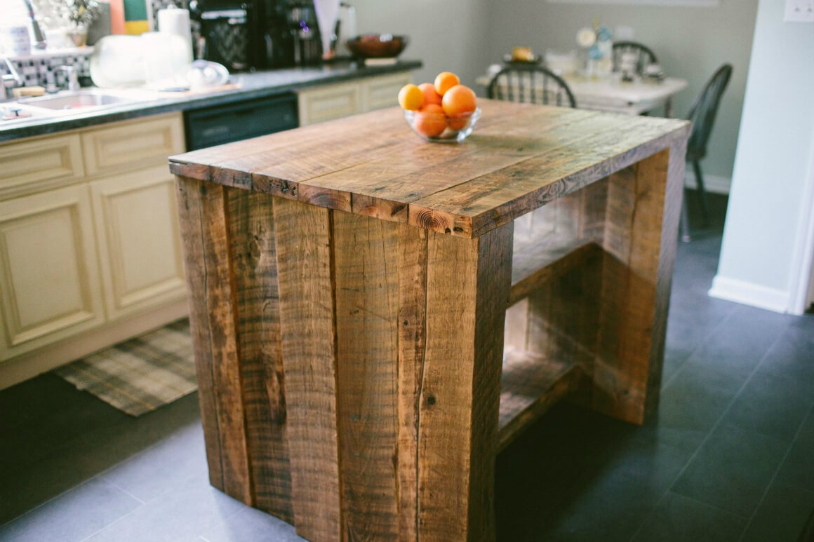 rugged wood kitchen table